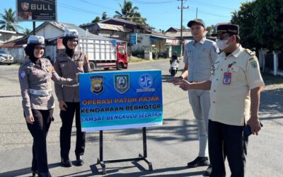Satlantas Polres Bengkulu Selatan Bersama Samsat, Gelar Razia Gabungan
