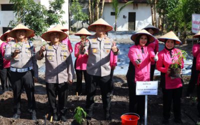 Dukung Ketahanan Pangan, Kapolda Kalteng Bersama Bhayangkari Panen Sayur di Lahan Pekarangan Pangan Lestari